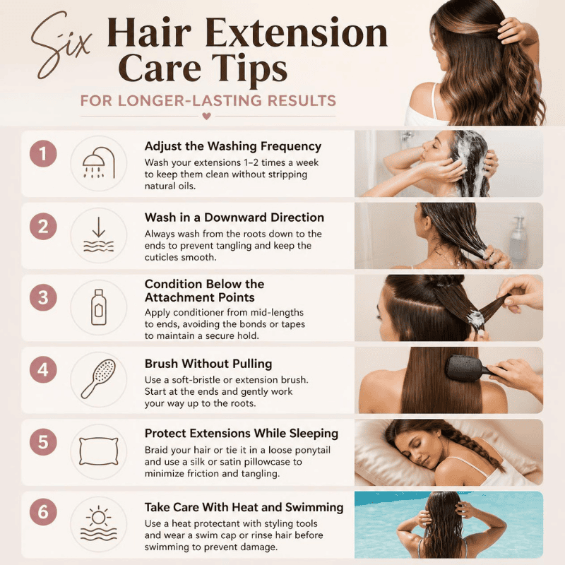 Six Hair Extension Care Tips for Longer-Lasting Results