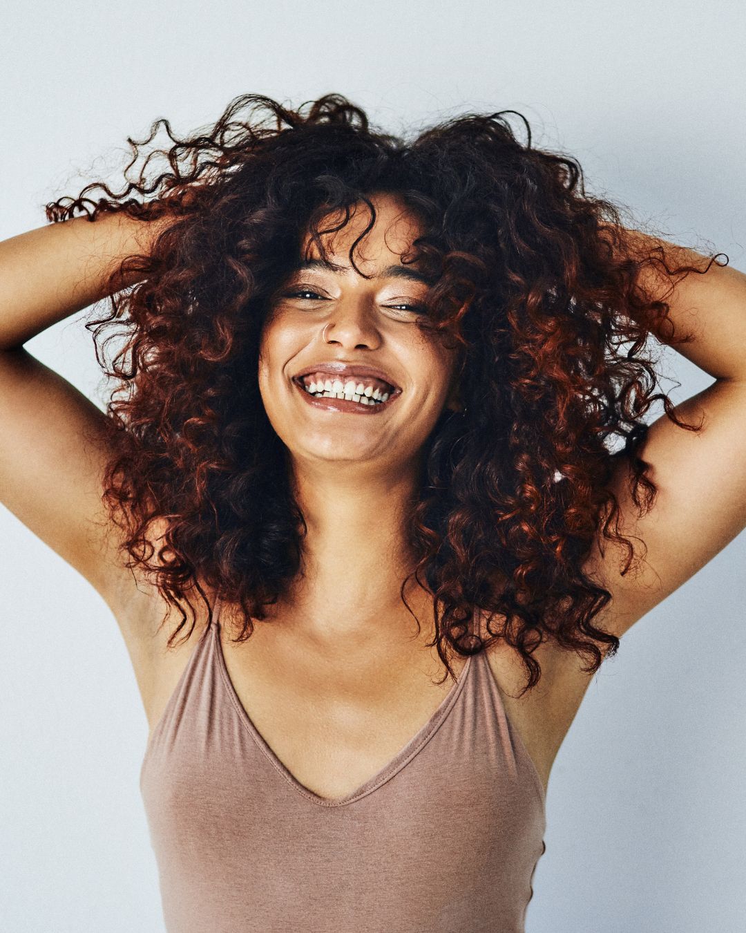 layered curly hair