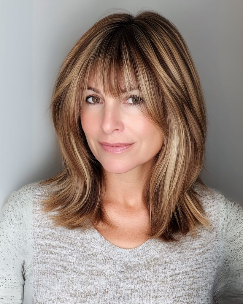 shoulder length haircut with highlights