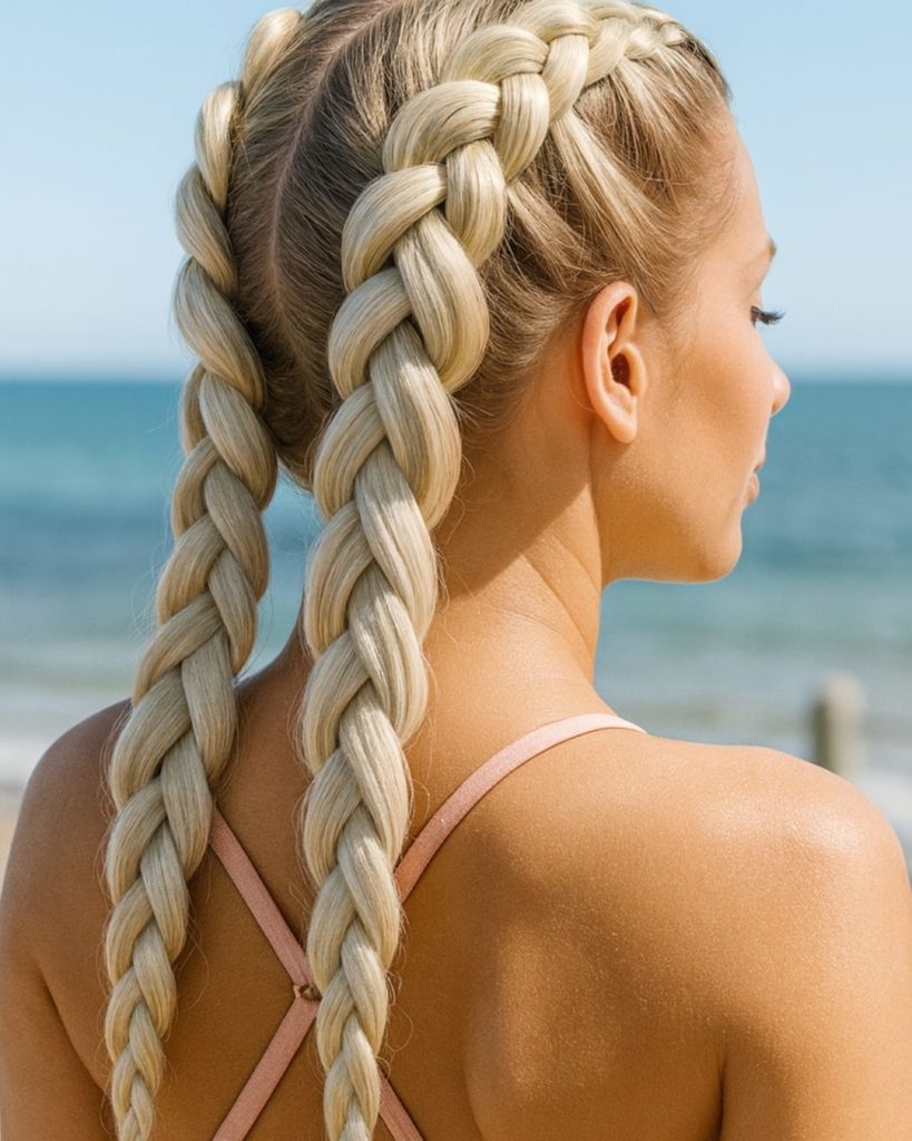 Braid Hair Extensions lady and the hair Dutch Braid