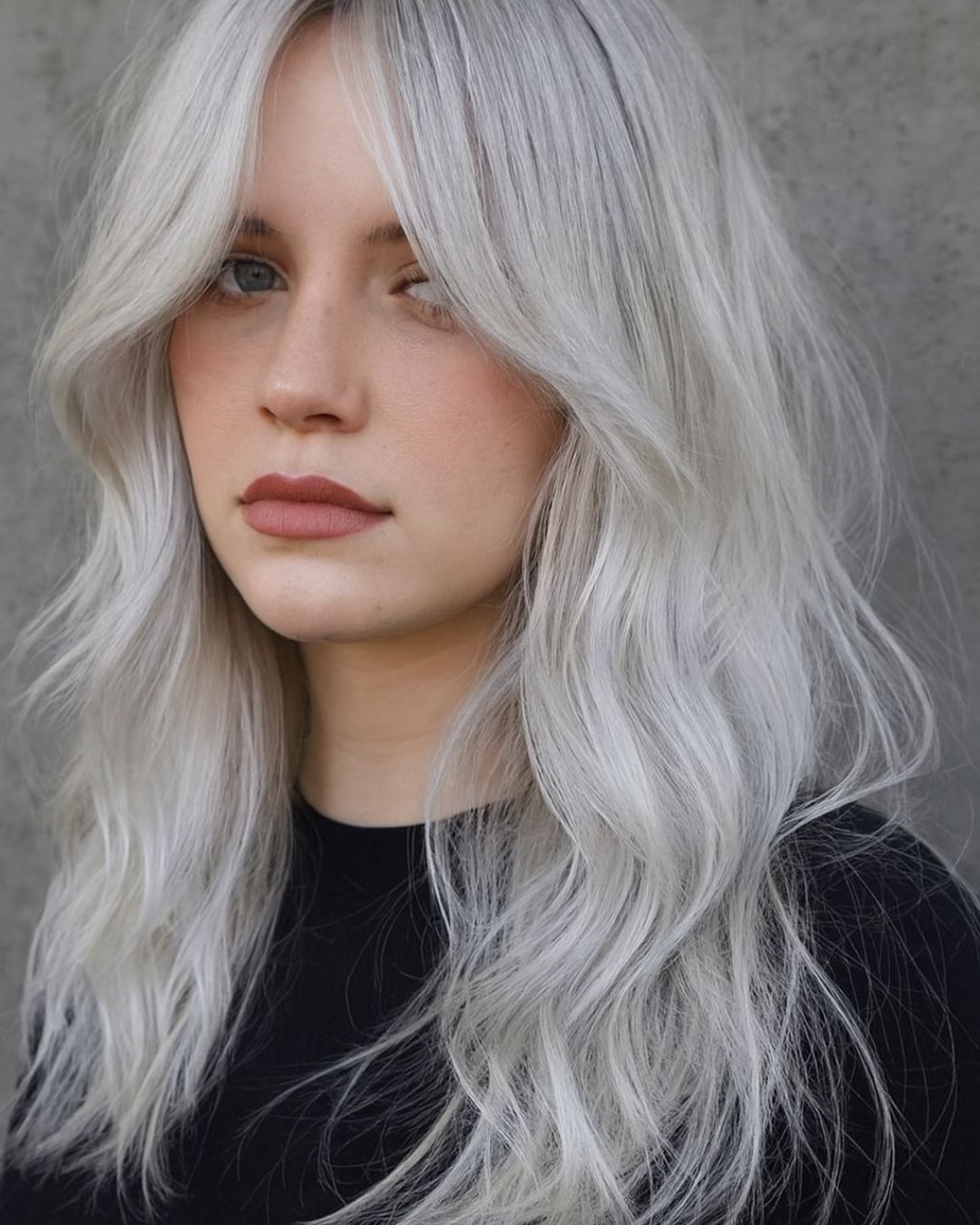 icy silver hair